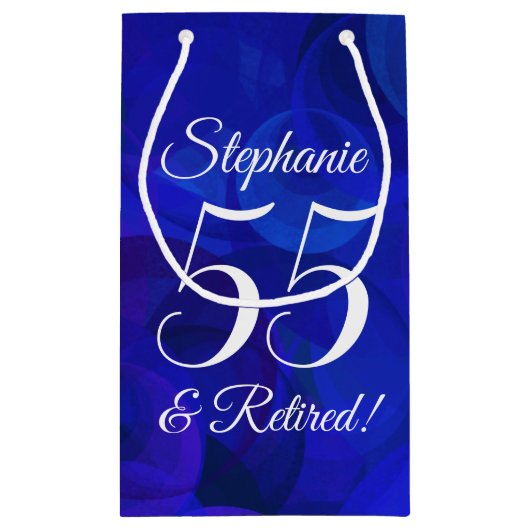 青エレガント55王室のと除退職した外パーティー スモールペーパーバッグ (裏面)