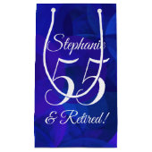 青エレガント55王室のと除退職した外パーティー スモールペーパーバッグ (正面)