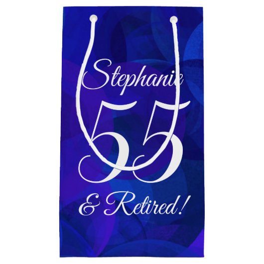 青エレガント55王室のと除退職した外パーティー スモールペーパーバッグ (正面)