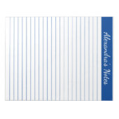 青エレガント8.5x11レターサイズパーソナライズされた ノートパッド (正面)