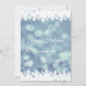 青エレガント《写真》ぼけ味クリスマスツリー企業のパーティー 招待状 (裏面)