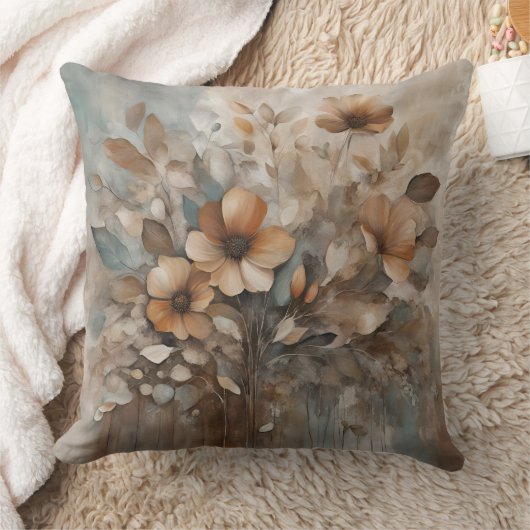 青オかわいらしレンジアーストーンフローラ クッション (ブランケット)