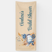 青オレンジかぼちゃ芙蓉 ブライダルシャワー 横断幕 (縦)