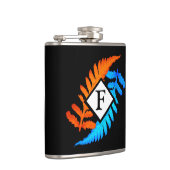 青オレンジフ日本のランモノグラム フラスク (右)