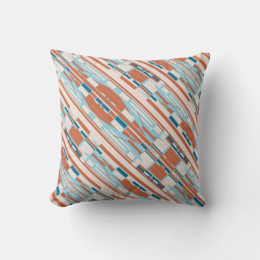 青オレンジベージュ南西の外観の傾斜モザイク クッション (正面)