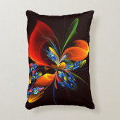 青オレンジ色のフローラモダン抽象芸術アートパターン#03 アクセントクッション (正面(垂直))