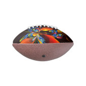 青オレンジ色のフローラモダン抽象芸術アートパターン#03 アメリカンフットボール (回転270)