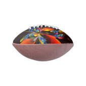 青オレンジ色のフローラモダン抽象芸術アートパターン#03 アメリカンフットボール (回転90)