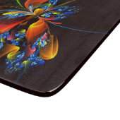 青オレンジ色のフローラモダン抽象芸術アートパターン#03 カッティングボード (角)