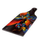 青オレンジ色のフローラモダン抽象芸術アートパターン#03 カッティングボード (角)