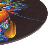 青オレンジ色のフローラモダン抽象芸術アートパターン#03 カッティングボード (角)