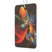 青オレンジ色のフローラモダン抽象芸術アートパターン#03 カーエアーフレッシュナー (左)