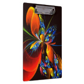 青オレンジ色のフローラモダン抽象芸術アートパターン#03 クリップボード (右)