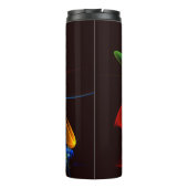 青オレンジ色のフローラモダン抽象芸術アートパターン#03 タンブラー (裏面)