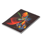 青オレンジ色のフローラモダン抽象芸術アートパターン#03 ノートパッド (回転)