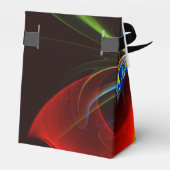 青オレンジ色のフローラモダン抽象芸術アートパターン#03 フェイバーボックス (裏面サイド)