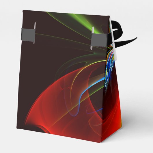 青オレンジ色のフローラモダン抽象芸術アートパターン#03 フェイバーボックス (裏面サイド)