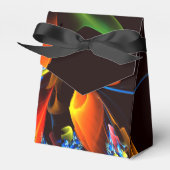 青オレンジ色のフローラモダン抽象芸術アートパターン#03 フェイバーボックス (正面サイド)