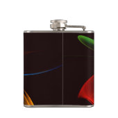 青オレンジ色のフローラモダン抽象芸術アートパターン#03 フラスク (裏面)