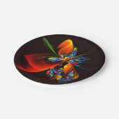 青オレンジ色のフローラモダン抽象芸術アートパターン#03 ペーパープレート (アングル)