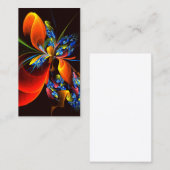 青オレンジ色のフローラモダン抽象芸術アートパターン#03 名刺 (正面/裏面)