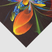 青オレンジ色のフローラモダン抽象芸術アートパターン#03 薄葉紙 (詳細)