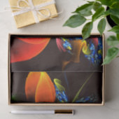 青オレンジ色のフローラモダン抽象芸術アートパターン#03 薄葉紙 (ギフト)