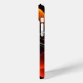 青オレンジ色のフローラモダン抽象芸術アートパターン#03 Case-Mate iPhoneケース (裏面 / 左)