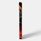 青オレンジ色のフローラモダン抽象芸術アートパターン#03 Case-Mate iPhoneケース (裏面 / 左)