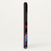 青オレンジ色のフローラモダン抽象芸術アートパターン#03 Case-Mate iPhoneケース (裏面/右)