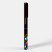 青オレンジ色のフローラモダン抽象芸術アートパターン#03 Case-Mate iPhoneケース (裏面 / 右)