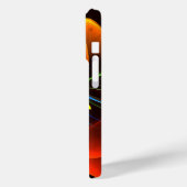 青オレンジ色のフローラモダン抽象芸術アートパターン#03 Case-Mate iPhoneケース (裏面 / 左)