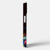 青オレンジ色のフローラモダン抽象芸術アートパターン#03 Case-Mate iPhoneケース (裏面 / 右)