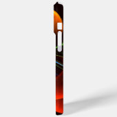 青オレンジ色のフローラモダン抽象芸術アートパターン#03 Case-Mate iPhoneケース (裏面 / 左)