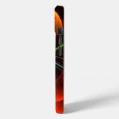 青オレンジ色のフローラモダン抽象芸術アートパターン#03 Case-Mate iPhoneケース (裏面 / 左)