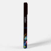 青オレンジ色のフローラモダン抽象芸術アートパターン#03 Case-Mate iPhoneケース (裏面 / 右)