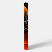 青オレンジ色のフローラモダン抽象芸術アートパターン#03 Case-Mate iPhoneケース (裏面 / 左)