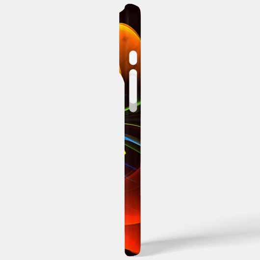 青オレンジ色のフローラモダン抽象芸術アートパターン#03 Case-Mate iPhoneケース (裏面 / 左)