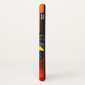 青オレンジ色のフローラモダン抽象芸術アートパターン#03 Case-Mate iPhoneケース (裏面/左)