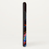 青オレンジ色のフローラモダン抽象芸術アートパターン#03 Case-Mate iPhoneケース (裏面/右)