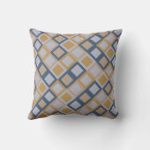 青オレンジ色の幾何学的パターン装飾用クッション クッション (裏面)