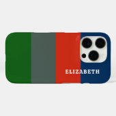 青オレンジ色の緑のストライプパタパーソナライズされたーン Case-Mate iPhoneケース (裏面 (横))