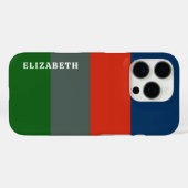 青オレンジ色の緑のストライプパタパーソナライズされたーン Case-Mate iPhoneケース (裏面 (横))