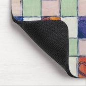 青オレンジ色の緑のハートギンガムマウスパッド マウスパッド (コーナー)