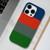 青オレンジ色の緑ストライプ色のブロックパターン Case-Mate iPhoneケース