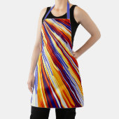 青オレンジ色の黄色の抽象芸術幾何学的な羽 エプロン (インサイチュ)