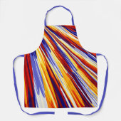 青オレンジ色の黄色の抽象芸術幾何学的な羽 エプロン (正面)