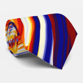 青オレンジ色の黄色の抽象芸術幾何学的な羽 ネクタイ (ロール)