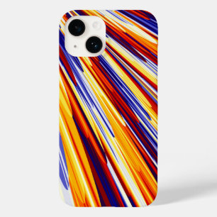 青オレンジ色の黄色の抽象芸術幾何学的な羽 Case-Mate iPhone 14ケース
