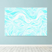 青オーガニック色ステンドグラス抽象芸術 キャンバスプリント (インサイチュ (ウッドフロア))